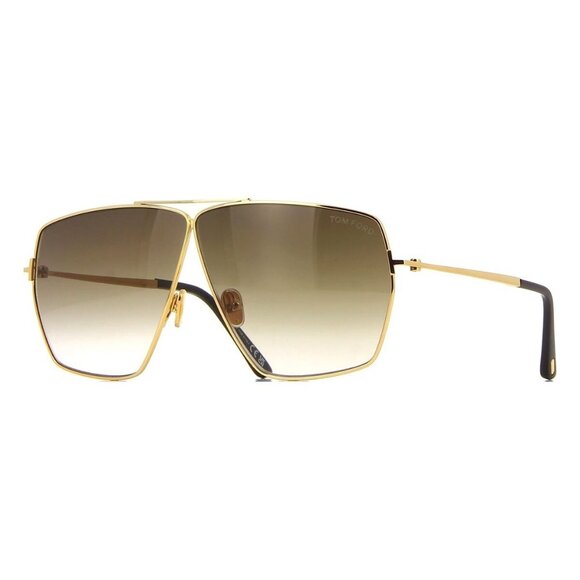 New TOM FORD Stella Gold Square FT1185/S 30B Sunglasses Women - Picture 1 of 4